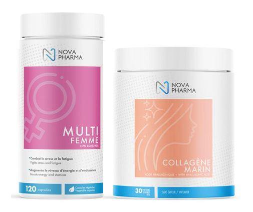 NOVA PHARMA - Duo Suppléments Collagène Marin et Multi Femme - 53 Karat