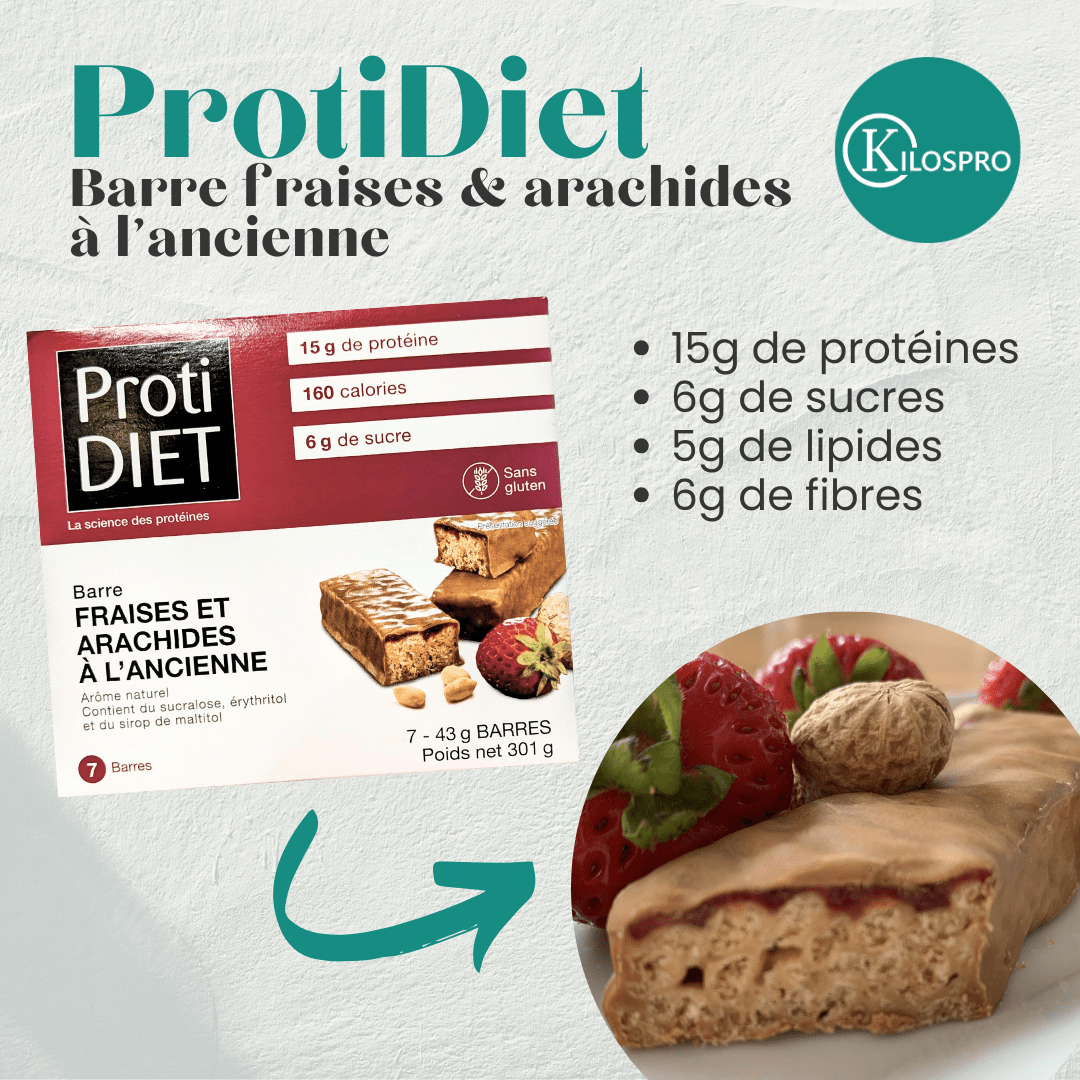 PROTIDIET - Barres protéinées fraises et arachides à l'ancienne - 53 Karat