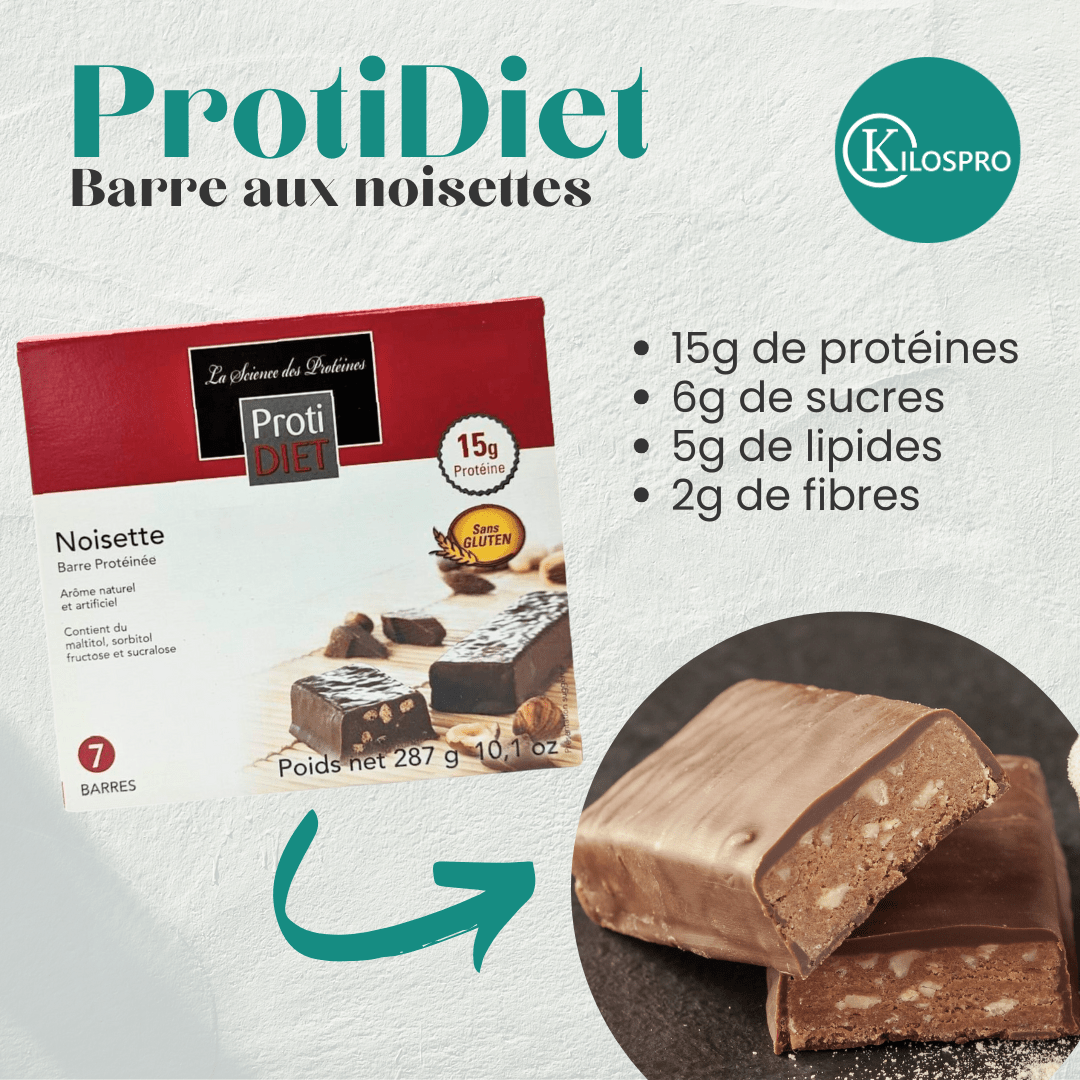 PROTIDIET - Barres protéinées noisette - 53 Karat