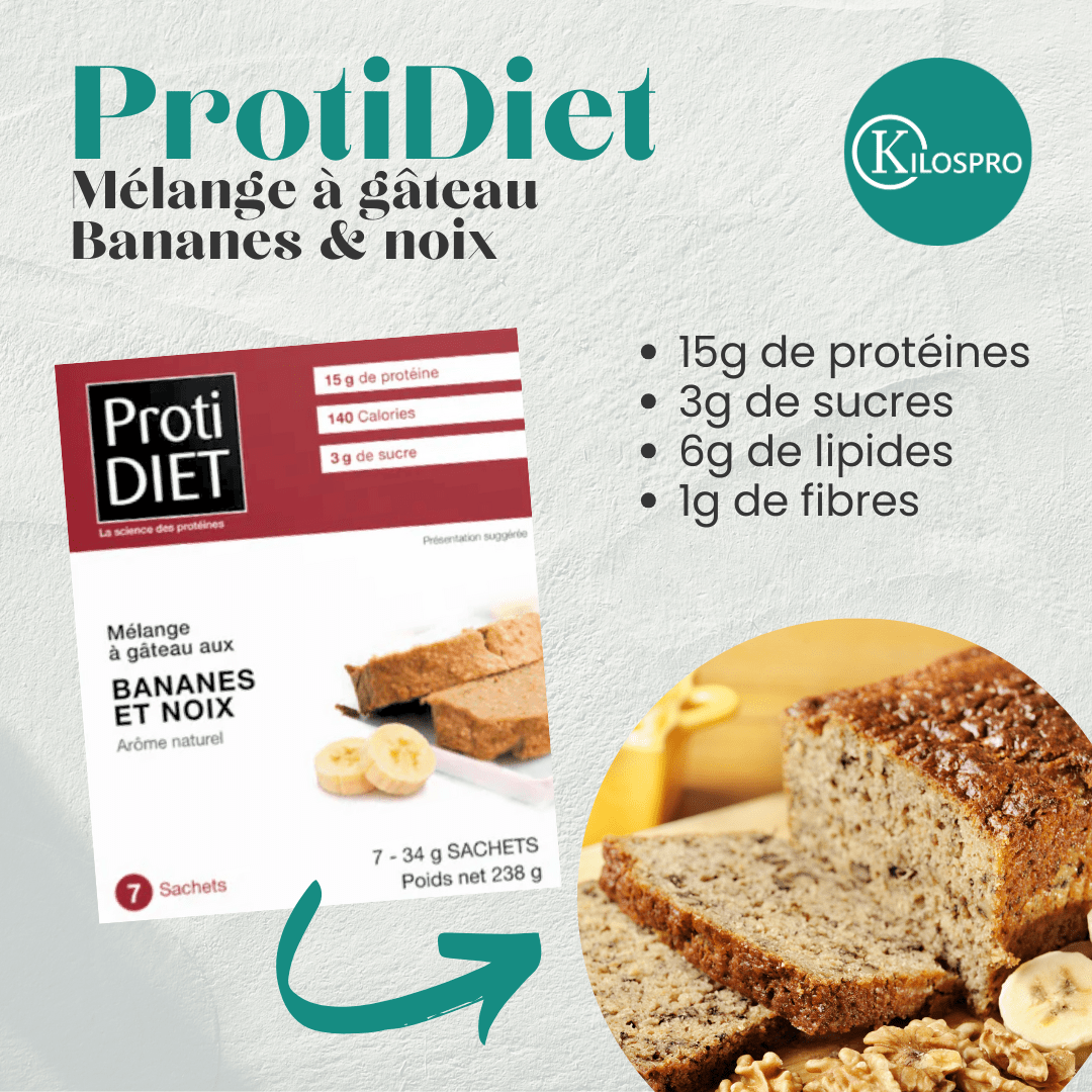 PROTIDIET - Mélange à gâteau aux bananes et noix - 53 Karat