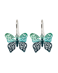 BOUCLES D'OREILLES - Papillon pendant bleu et vert - 53 Karat