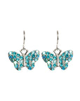 BOUCLES D'OREILLES - Papillon scintillant pendant à pierres bleues - 53 Karat