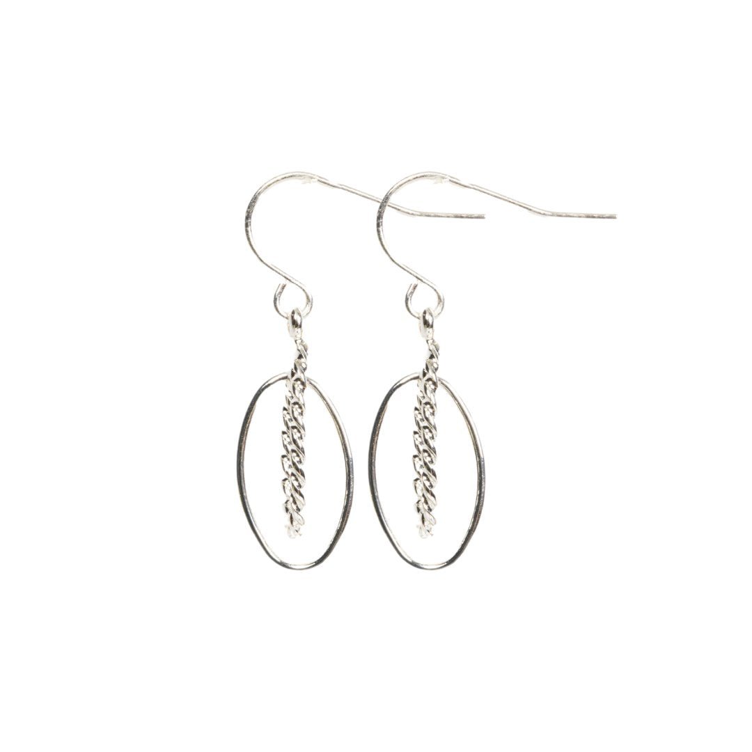 BOUCLES D'OREILLES - Pendantes à double ovale torsadé - 53 Karat