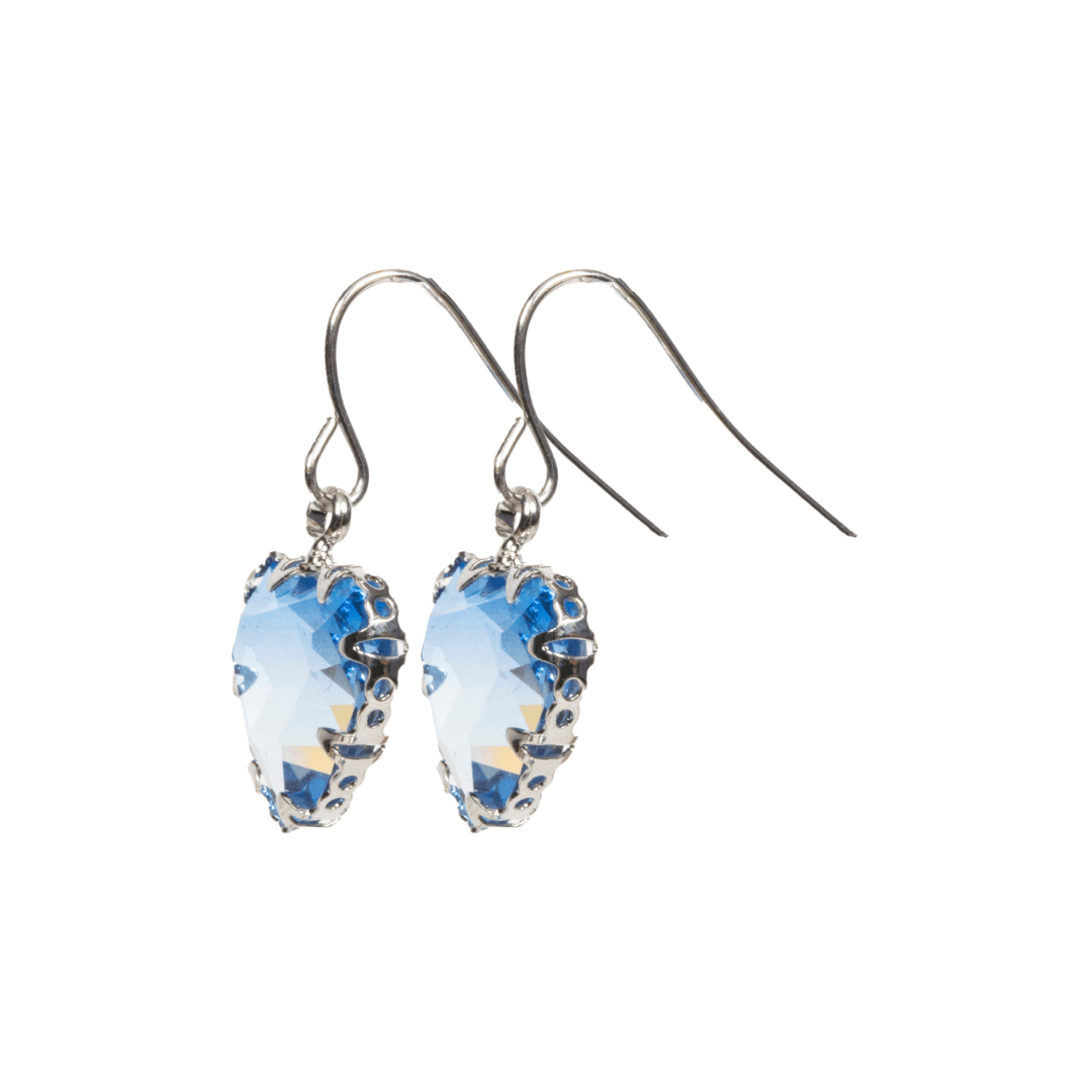 BOUCLES D'OREILLES - Pendantes avec pierre en cœur bleu - 53 Karat