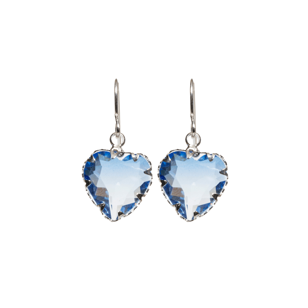 BOUCLES D'OREILLES - Pendantes avec pierre en cœur bleu - 53 Karat