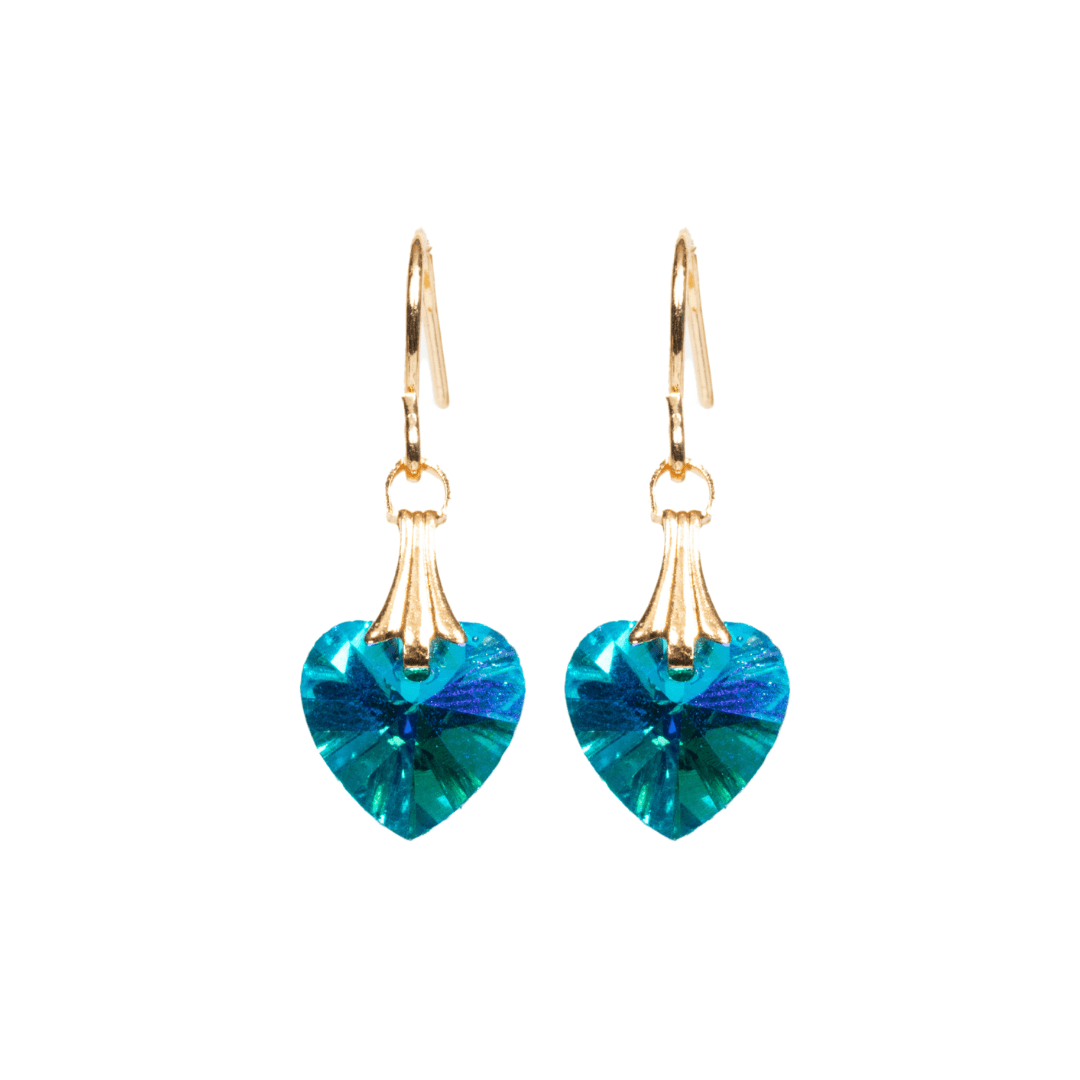 BOUCLES D'OREILLES - Pendantes avec pierre en cœur turquoise - 53 Karat