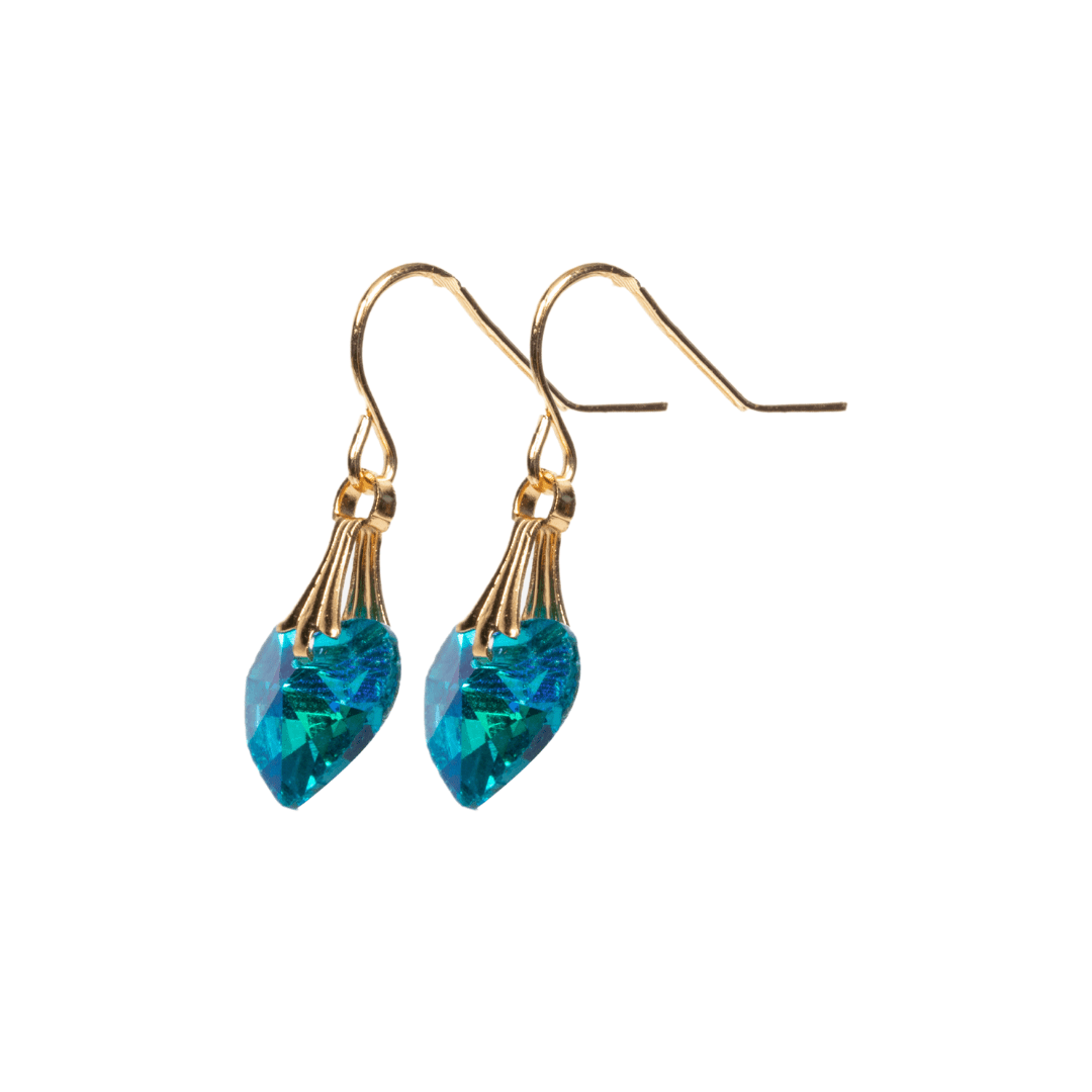 BOUCLES D'OREILLES - Pendantes avec pierre en cœur turquoise - 53 Karat