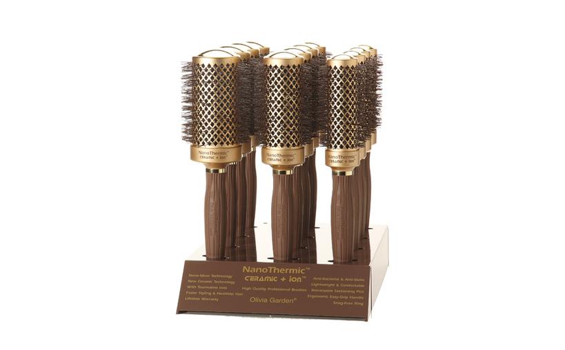 Brosse Nano Thermic Cemaric Ion Round Thermal Collection - Olivia Garden - 53 Karat