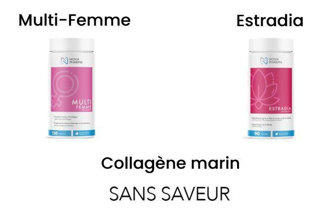 NOVA PHARMA TRIO Suppléments Collagène marin, MULTI FEMME et ESTRADIA - 53 Karat