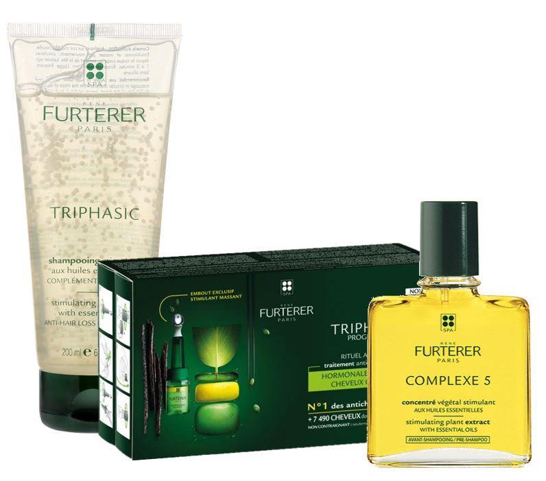 PROMO TRIO - Perte de cheveux progressive - Cure 3 mois - René Furterer - 53 Karat