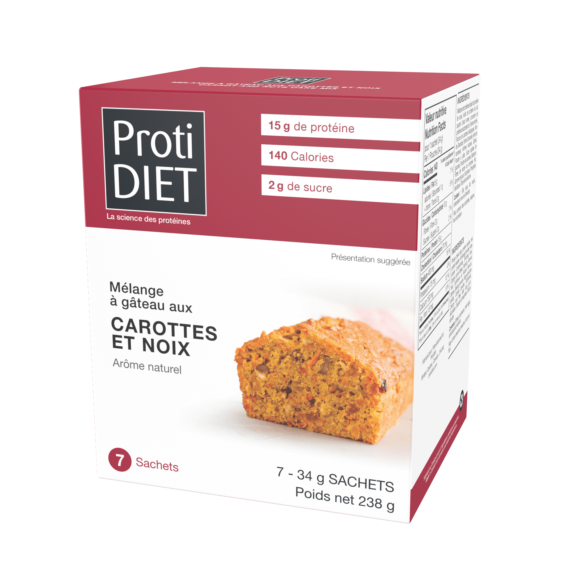 PROTIDIET - Mélange à gâteau aux carottes et noix - 53 Karat