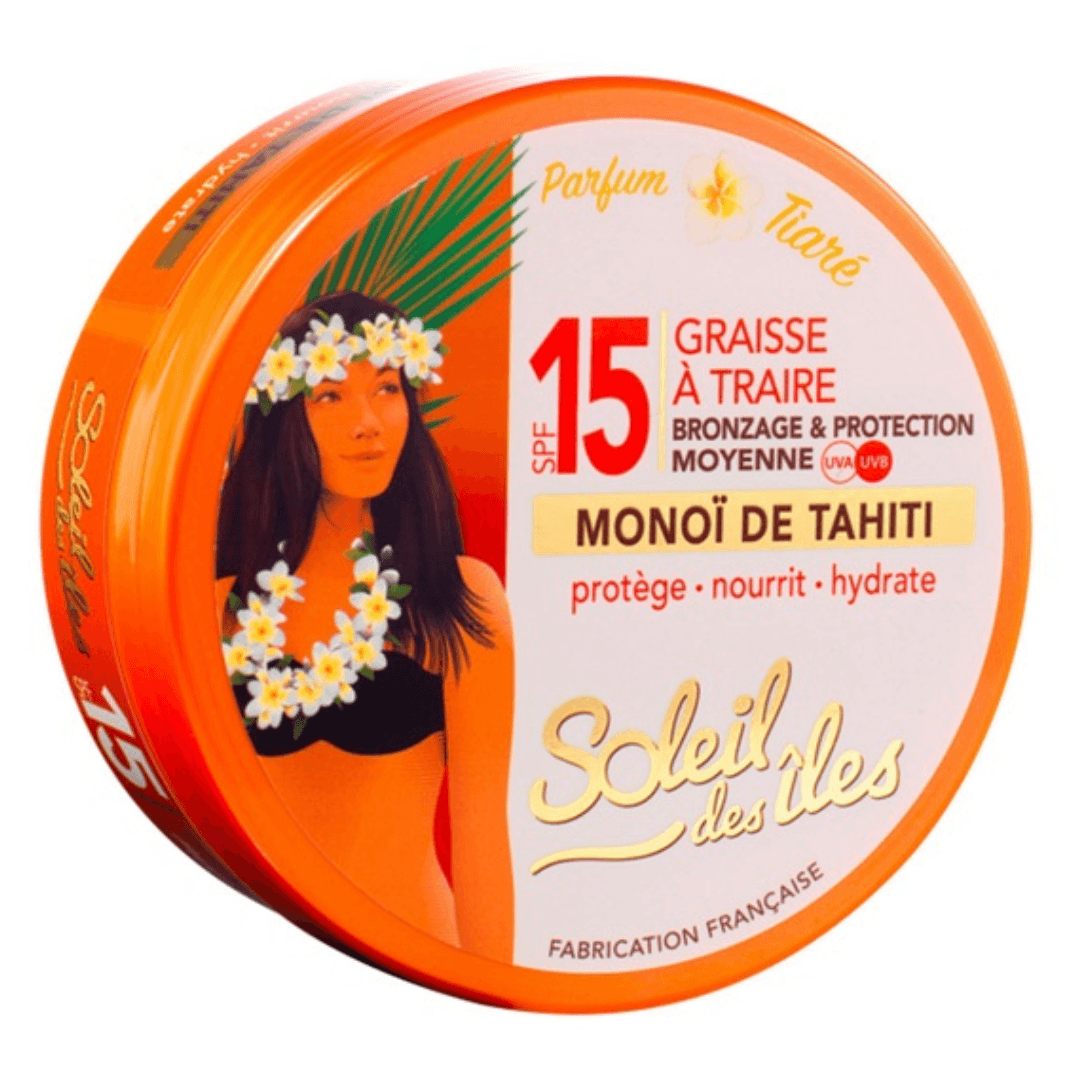 SOLEIL DES ÎLES - Graisse à traire FPS 15 / 30 au MonoÏ de Tahiti - 53 Karat